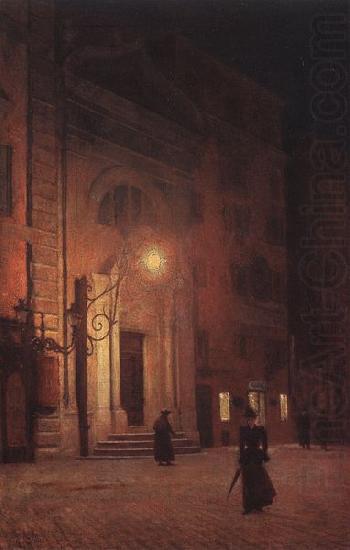 unknow artist Street at night china oil painting image